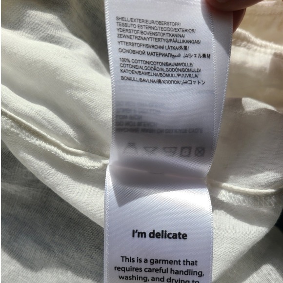 Farm Rio Sz XS Ruffled Puff Sleeve Blouse Shell Buttons Lace White Dopamine Boho - Picture 5 of 6